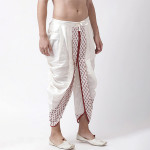 Men Off-White Printed Dhoti