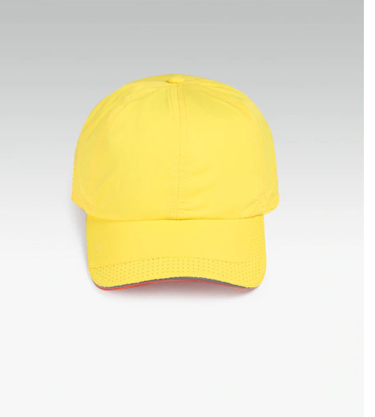 Men Yellow Solid Training Dry Fit with Sweatband Cap