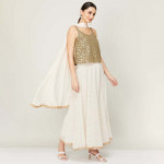 Women Embellished Sleeveless Lehenga with Choli and Dupatta