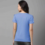 Women Turquoise Blue Printed Pure Cotton Slim Fit T-shirt