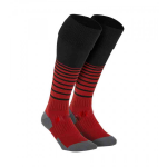 Unisex Red & Black Striped Knee-Length Football Socks