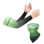 Unisex Green Cooling Arm Sleeves & Bandana With UV Protection & Quick Dry