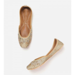 Women Gold-Toned Embellished Mojaris