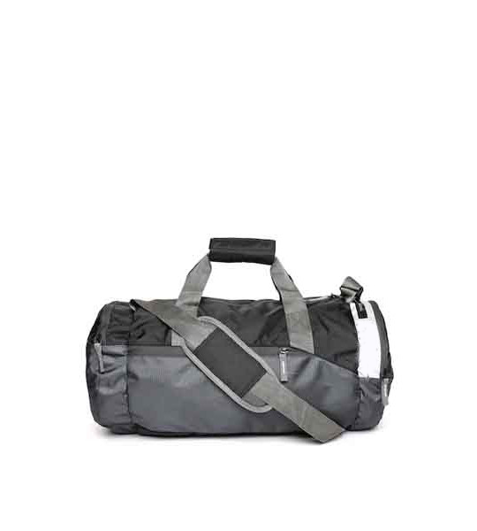 Unisex Black & Grey Colourblocked Training Duffel Bag