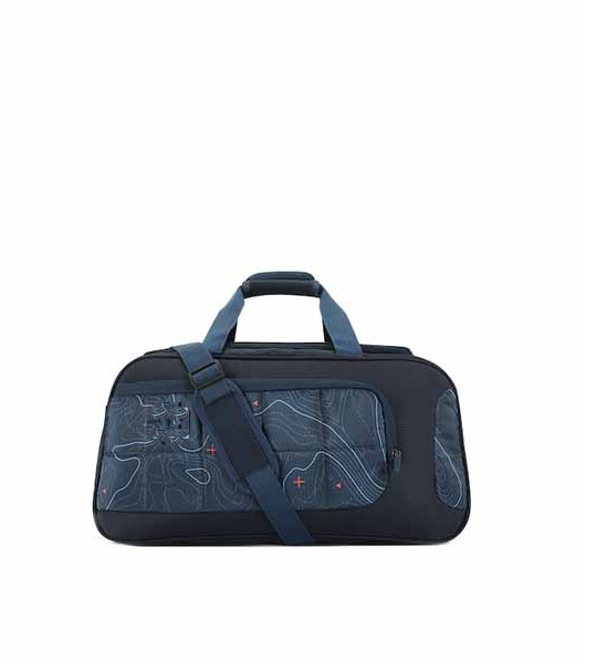 Blue Printed Travel Duffel Bag