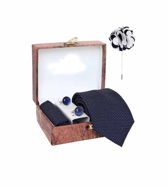 Men Blue Printed Accessory Gift Set