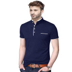 Mens Cotton Half Sleeve Regular fit Collar T-Shirt