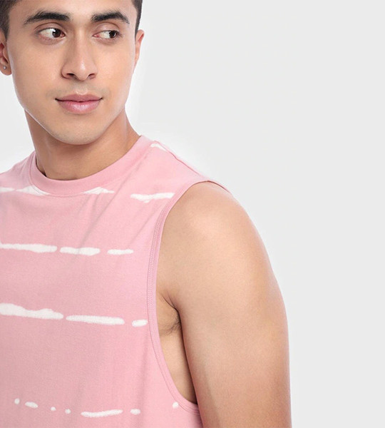 Men Pink Oversized Vest