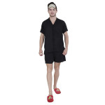 Black Solid Sleepwear Set (Get Free Face Mask Inside)