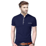 Mens Cotton Half Sleeve Regular fit Collar T-Shirt