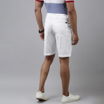 Men White Solid Low-Rise Regular Shorts