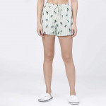 Women Green & White Printed Lounge Shorts