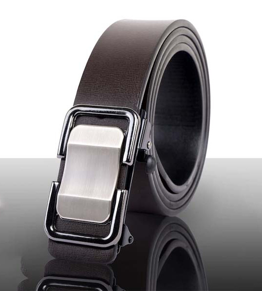 Men Brown Solid Leather Belt