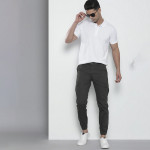 Men Grey Slim Fit Cargos Trousers