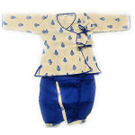 printed Cotton Dhoti and Kurta Set for Baby boy Blue