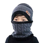 Kids Winter Warm Hat for Outdoor Sports Headging Hat Scarf Set Boys Girls Warm Fleece Cap Scarf Set Ski Equipment Grey Color