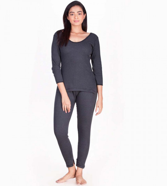 Womens Black Ultra CottonThermal Set