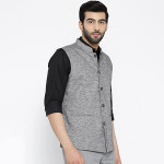 Men's Polyester Cotton Solid Sleeveless Regular Nehru Jacket