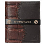 GREEN DRAGONFLY PU Leather RFID Protected Coffee-Brown Business Card Holder/ Money Organiser for Men & Women