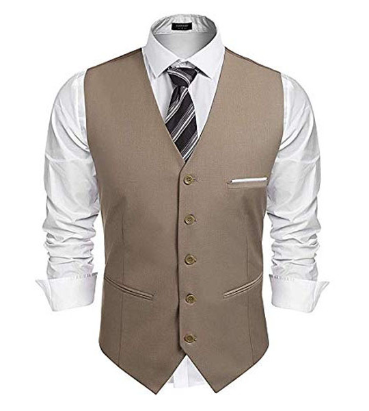 Men's Poly Viscose V-Shape Tuxedo Style Waistcoat