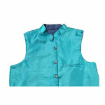 Ethnic Requler Fit Cotton Jackets for Men (Sky Blue)