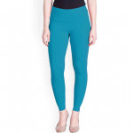 Women Blue Solid Ankle Length Leggings