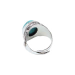 Sterling Silver Turquoise Blue Stone Studded Finger Ring