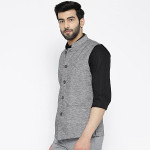 Men's Polyester Cotton Solid Sleeveless Regular Nehru Jacket