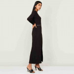 Women Solid V-Neck Maxi Dress