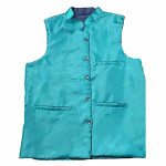 Ethnic Requler Fit Cotton Jackets for Men (Sky Blue)