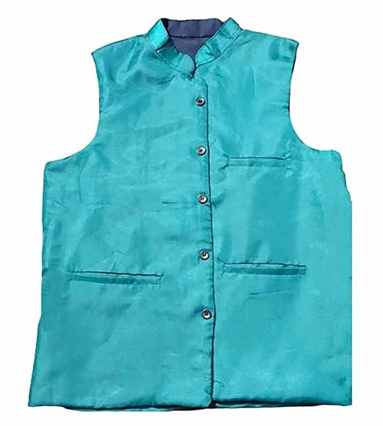 Ethnic Requler Fit Cotton Jackets for Men (Sky Blue)