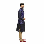 Men's Printed Cotton Jute Nehru Jacket