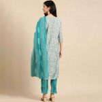 Turquoise Kurta Pant Set With Dupatta