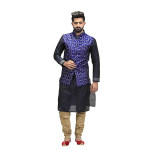 Men's Printed Cotton Jute Nehru Jacket